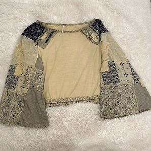 Free People 100% Cotton Bohemian Loose Blouse